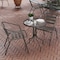 Flash Furniture Lila 23.75in Round Glass Top Metal Table with 2 Bronze Aluminum Slat Stack Chairs TLH-071RD-017CBZ2-GG - alternate 9